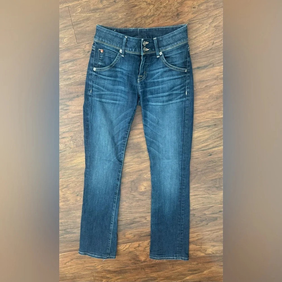 Hudson Beth Mid-Rise Baby Bootcut Jean Medium Wash  Button Flap Pockets Size 25 - Picture 1 of 11